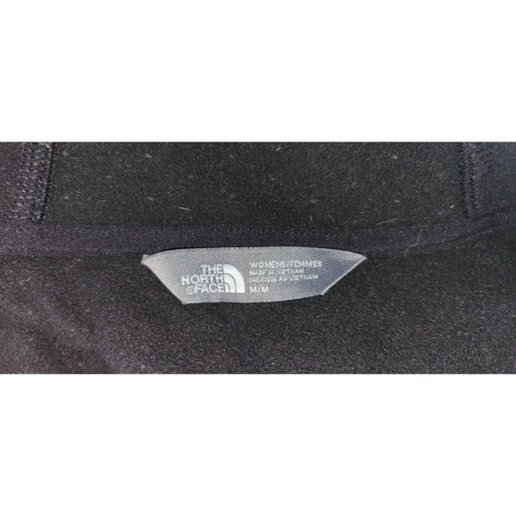 The North Face Womens Medium Black Diamond Quilt Pattern Hooded Snap Zip Jacket - Picture 9 of 10